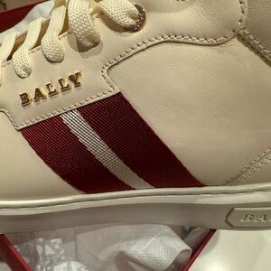 Bally Beige and Burgundy Sneakers
